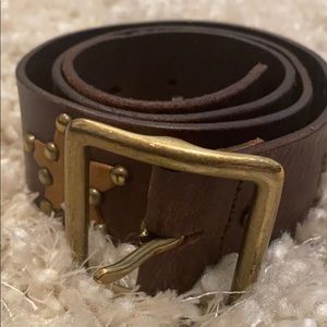 Brown belt with stars and nail heads